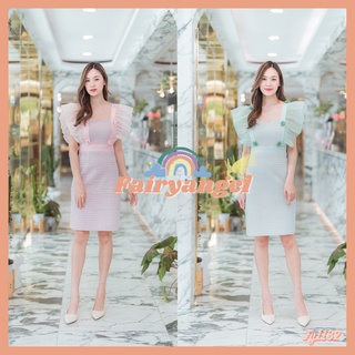 fairyangelstore-เดรสผ้าทวิตแขนระบาย (FY1132) #พร้อมส่ง #เดรสทำงาน #เดรสแฟชั่น #เดรสสวย #เดรสออกงาน #เดรสผู้หญิง