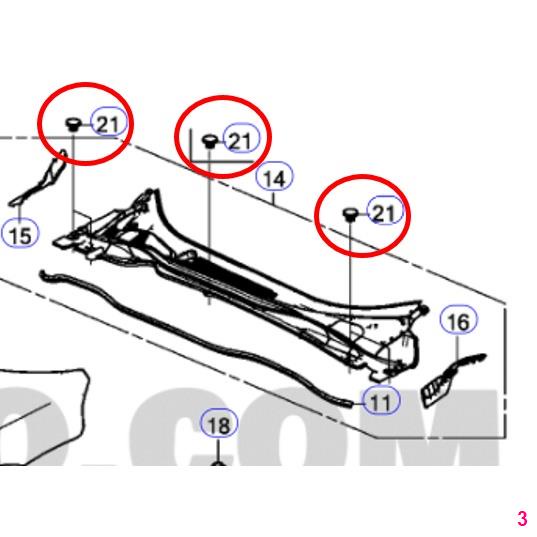 จัดส่งจากกรุงเทพsku-a167-1-ชุด-5ตัว-พุกยึดแผงจิ้งหรีด-honda-hr-v-2016-2020