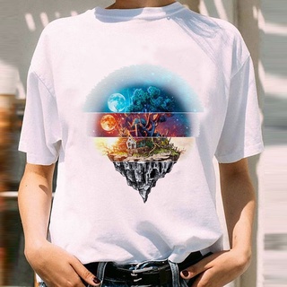 เสื้อคู่รัก - รูปเกาหลีผู้หญิงฤดูใบไม้ผลิและฤดูร้อนสไตล์ภาพวาดดอกไม้ Tshirt แฟชั่นพิมพ์เสื้อยืดผู้ห