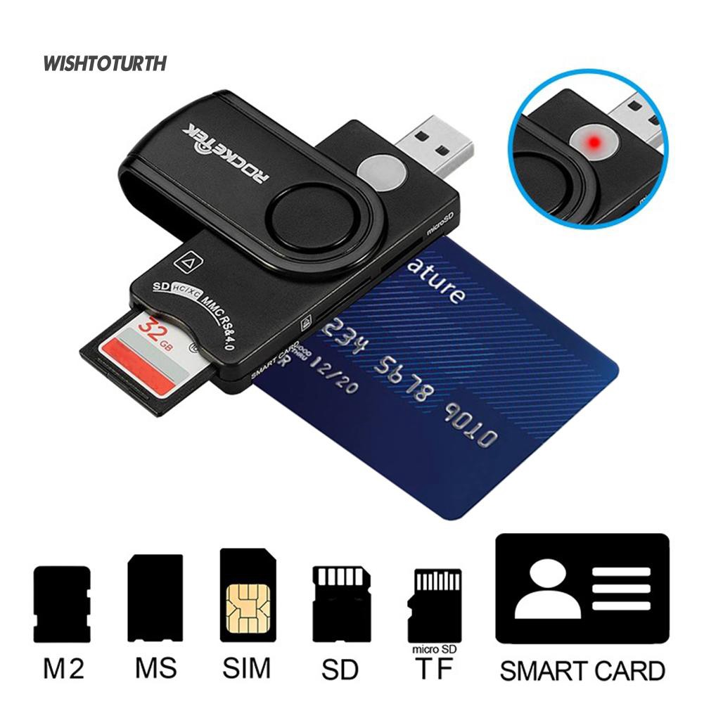 WT Universal Multi MS M 2 SIM SD TF USB 2.0 Smart Card Reader อะแดปเตอร ...