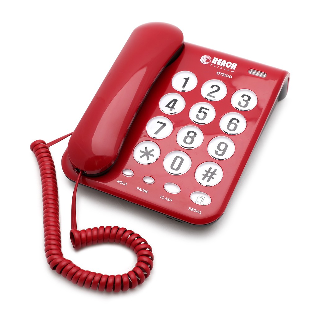 ภาพหน้าปกสินค้าโทรศัพท์บ้านยี่ห้อรีช รุ่น DT-200 สีแดง จากร้าน globalreach บน Shopee