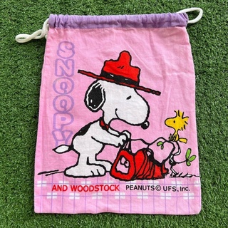 Snoopy กระเป๋าผ้าหูรูดสนูปปี้