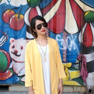 Dress Me &gt; Ribbed Cardigan เสื้อคลุม ทรงหลวม ทรงปล่อย ไหล่สโลป oversize