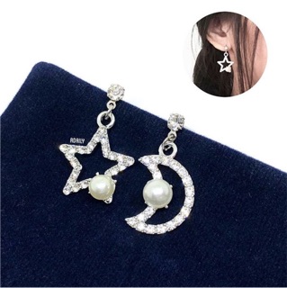 [พร้อมส่ง]★”Star+Moon Pearl Earring 