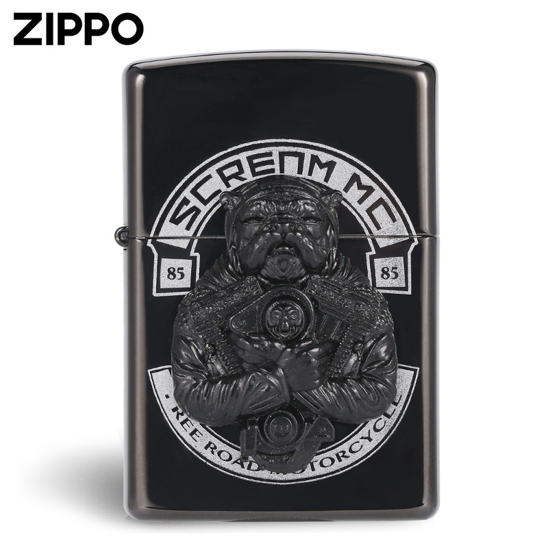 zippo-zippo-ของแท้-zippo-ไฟแช็กของแท้จากอเมริกา-valkyrie-titanium-black-bully-dog-valkyrie-sticker-ไฟแช็กน้ำมันก๊าดก