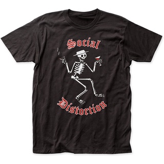 เสื้อยืดโอเวอร์ไซส์เสื้อยืดผ้าฝ้าย 100% พิมพ์ลาย Social Distortion Skelly สไตล์สตรีท สําหรับผู้ชายS-5XL