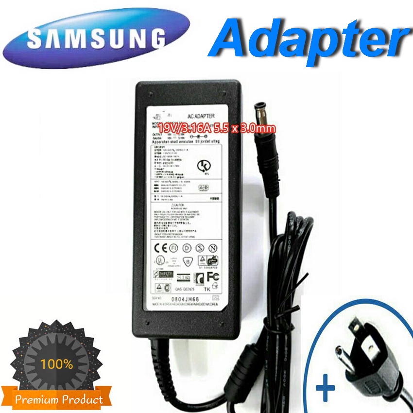 samsung-adapter-19v-3-16a-5-5-x-3-0mm-black-สายชาร์จโน๊ตบุ๊ค-อะแด๊ปเตอร์-สายชาร์จโน๊ตบุ๊คราคาถูก-สายชาร์จโน๊ตบุ๊ควัสดุ