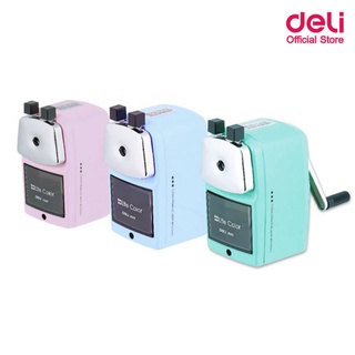 เครื่องเหลาดินสอ Deli 0620F Pencil Sharpener แบบยึดโต๊ะ สีพาสเทล (1เครื่อง) กบเหลาดินสอ