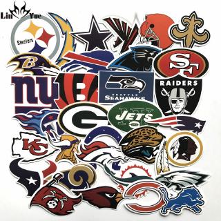 สติ๊กเกอร์ ลาย NFL Rugby Football Teams Logo กันน้ำ 32ชิ้น