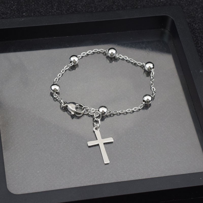 titanium-steel-cross-bead-bracelets