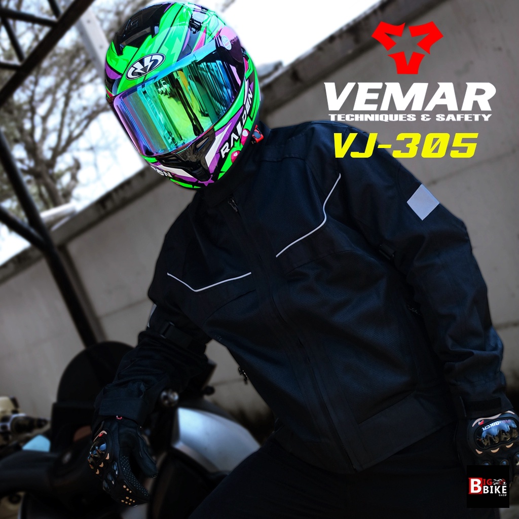 เสื้อการ์ด-lyschy-และ-vemar-vj-305-เสื้อเซฟตี้การขับขี่จักรยานยนต์-มีการ์ด-5-จุด-ของพร้อมส่ง