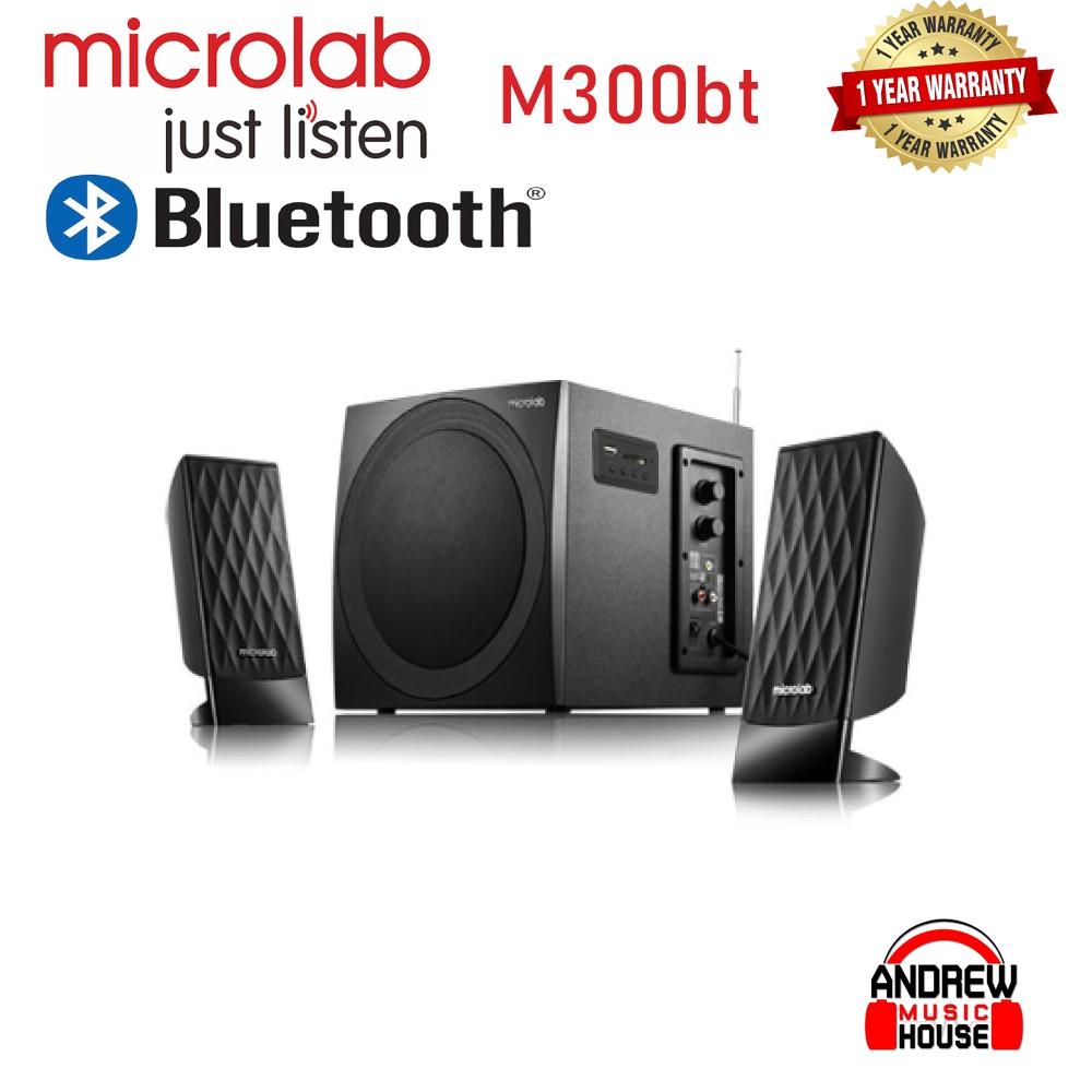 ลำโพง-microlab-m300bt-ลำโพง-2-1-แชนเนลสำหรับคอมพิวเตอร์รองรับ-bluetooth-fm-sd-usb-รีโมท-รับประกัน-1-ปี