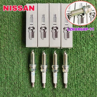 หัวเทียน นิสสัน มาร์ช อัลเมร่า nissan march nissan almera หัวเทียน LZKAR6AP-11 ยี่ห้อ NGK อิริเดียม ( 1 ชุด 4 หัว )