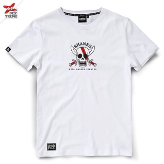 ✔☞▷Dextreme เสื้อวันพีซ T-shirt DOP-1577 One Piece ลาย แชง Shanks Red Haired Pirates  มี สีขาว และ สีดำ
