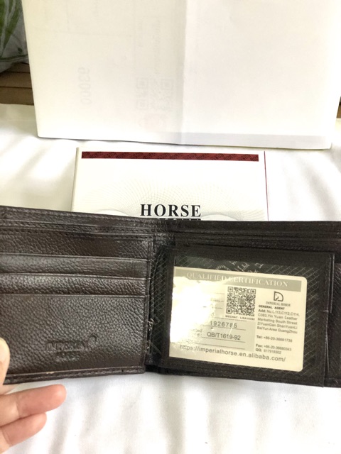 กระเป๋าสตางค์หนังแท้100-ราคาถูก-ทนทาน-ยี่ห้อhorse-imperial-ตาลเข้มim023