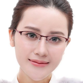 สินค้า กรอบแว่นตาคุณภาพดี (F) Half Frame โลหะผสมTitanium แข็งแรง ดูดี กรอบเปล่าน้ำหนักเบา สำหรับผู้หญิง