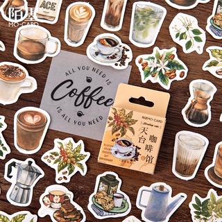 สินค้า ENWEI 46Pcs Creativity Coffee Sticker Retro Brown Deco Sticker Scrapbooking Stationery