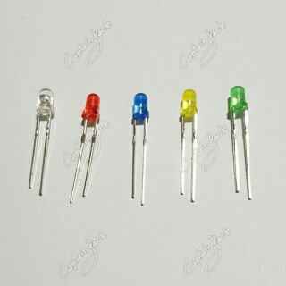 1ชิ้น หลอด LED 3mm. Light Emitting Diode DIY ไดโอดเปล่งแสง 2ขา