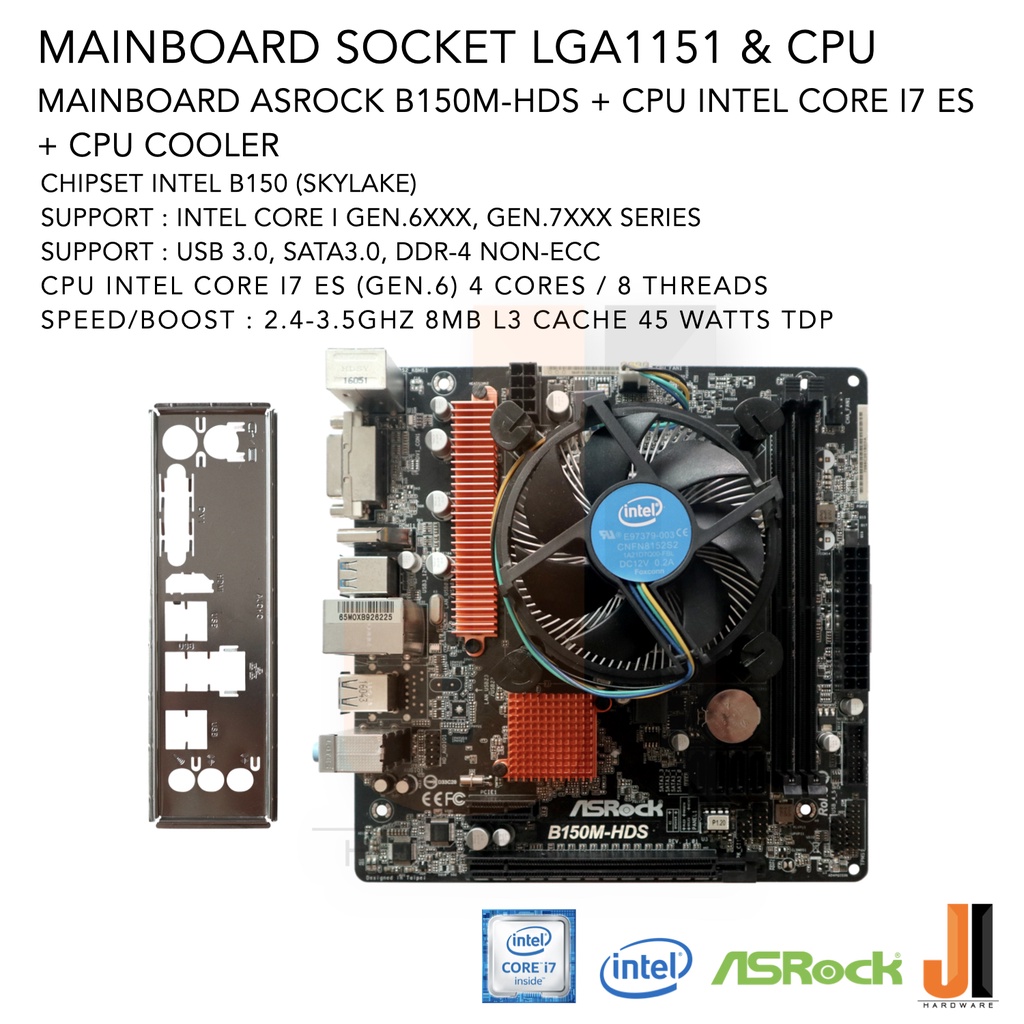 ชุดสุดคุ้ม Mainboard Asrock B150M-HDS (LGA 1151) + Intel Core i7 ES 2 ...