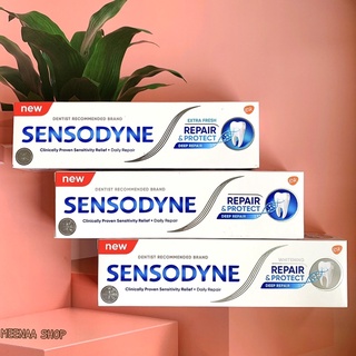 ภาพหน้าปกสินค้าSensodyne เซ็นโซดายน์ ยาสีฟัน สูตรรีแพร์&โพรเทคท์ ไวท์เทนนิ่ง 100 กรัม ช่วยฟื้นฟูและปกป้อง ที่เกี่ยวข้อง