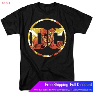 SKTT1 เสื้อยืดยอดนิยม Flash DC Comics Logo T Shirt &amp; Stickers Mens Womens T-shirts