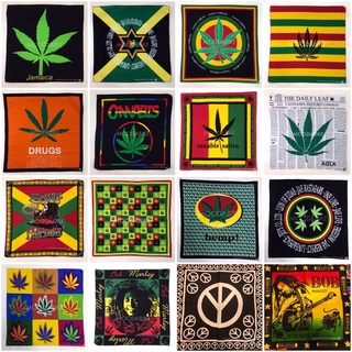 สินค้า ผ้าเช็ดหน้ารูปใบกัญชา เร็กเก้ Cannabis Hanky fabric