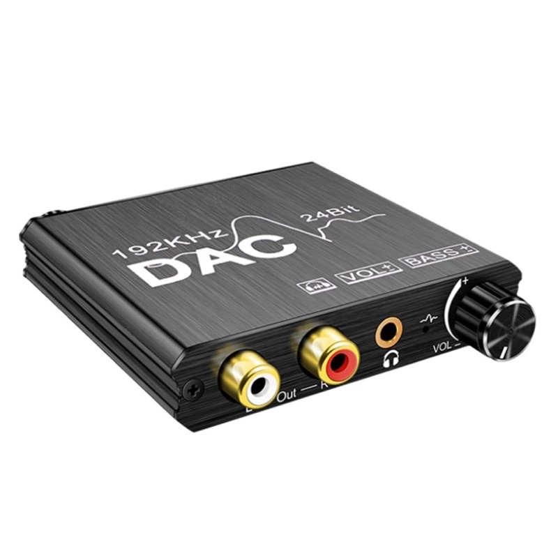 ภาพหน้าปกสินค้าDAC 192KHz 24Bit Digital To Analog Converterพร้อมBass & Volume Control Coaxial ToslinkไปยังAnalog Stereo L/R RCA