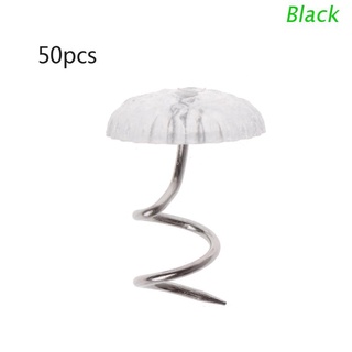 BLACK 50PCS Clear Heads Twist Pins Fixed Fastener for Upholstery Blankets Sofa sets