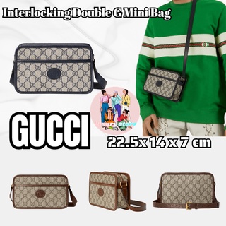 Gucci Interlocking Double G Mini Bag/กระเป๋าสะพายข้าง/กระเป๋าสะพายไหล่/สินค้านำเข้าจากย