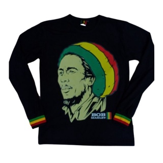 เสื้อยืดแขนยาว พิมพ์ลาย Bob Marley reggae rasta jamaica rege regge