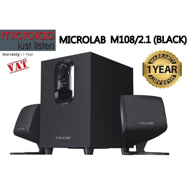 SPEAKER (ลำโพง) MICROLAB M108/2.1 (BLACK) - สินค้ารับประกัน 1 ปี ...