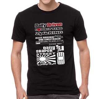 คอลูกเรือเสื้อยืดคอกลมเสื้อยืด พิมพ์ลาย I Love Drifting Daily Driven สําหรับผู้ชายผ้าฝ้ายแท้