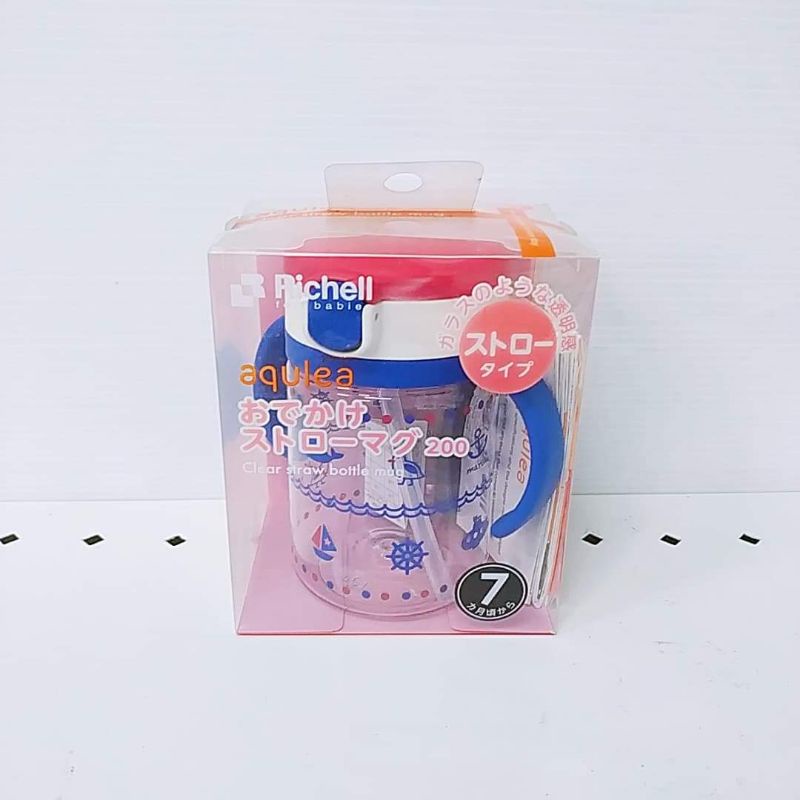 richell-ถ้วยหลอดดูดกันสำลัก-aq-clear-straw-bottle-mug