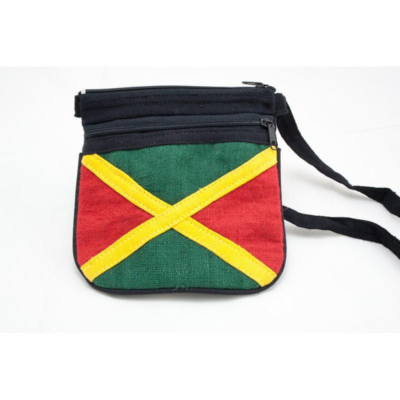 สินค้าราสต้า-bag-hemp-jamaica-flag-shoulder-zip-กระเป๋าราสต้าสไตล์ธงชาติจาไมก้า-ใส่ของได้-2-ช่อง-ขนาด-6-6-นิ้ว