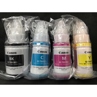 สินค้า หมึก Canon 4สี หมึกเติมของแท้ 💯% GI-790 BK/C/M/Y แบบไม่มีกล่อง