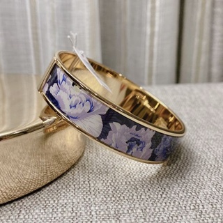 🎀 ส่งฟรี กำไล สีฟ้า ลายดอกไม้ COACH 6007 Bangle With Kaffe Fassett Print