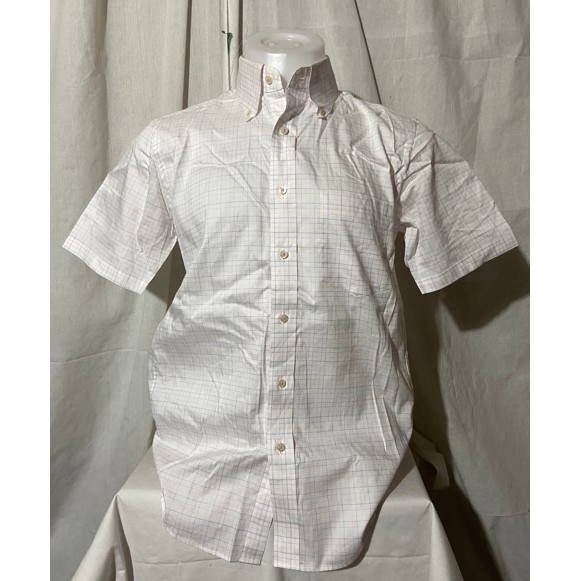 เสื้อเชิ้ตแขนสั้น uniqlo ผ้า dry non iron shirt size M ลายตารางเล็ก สี