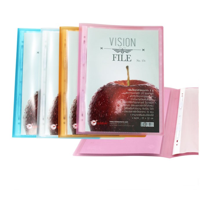 แฟ้มเจาะสอดปก-vision-file-10-ไส้-a4-no-174-คละสี-แฟ้มสอดปก-แฟ้มสะสมผลงาน