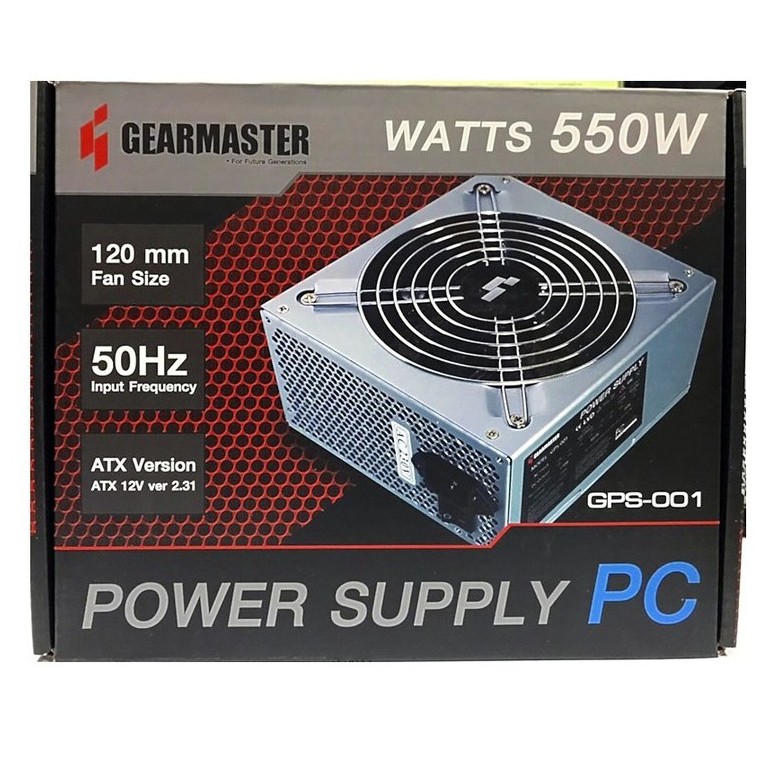 ภาพสินค้าPOWER SUPPLY (อุปกรณ์จ่ายไฟ) GEARMASTER 550 WATT (GPS-001)(GPS-002) ไม่มีไฟเลี้ยงการ์ดจอ รับประกัน 1 ปี จากร้าน hardware_corner บน Shopee ภาพที่ 1