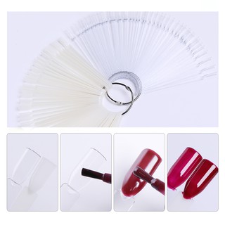 Born PRETTY 50Pcs Color Card False Nail Tips Fan Transparent White Manicure Nail Art Display Tools