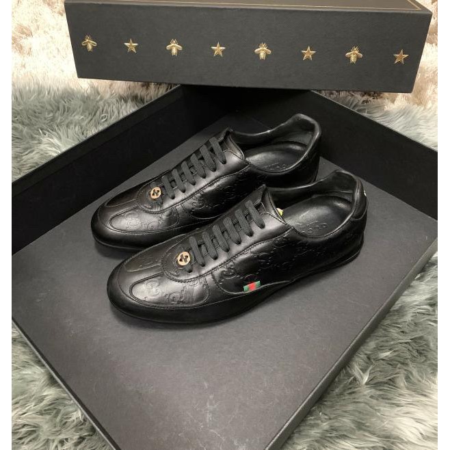 Gucci black leather on sale shoes