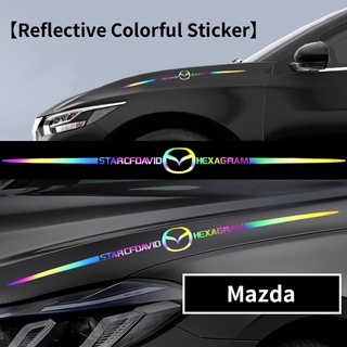 【Mazda/มาสด้า】สติกเกอร์ติดรถ สีสันสดใส สะท้อนแสง อุปกรณ์เสริมสำหรับ สติ๊กเกอร์โลโก้สะท้อนแสงกันน้ําสําหรับตกแต่งรถยนต์