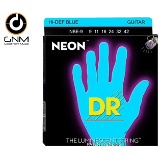 DR Strings Neon สายกีต้าร์ไฟฟ้าแบบเคลือบเรืองแสงสีฟ้า รุ่น NBE-9 ( 9-42) Made in USA