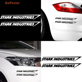 [BaiPester] สติกเกอร์ไวนิล ลาย Stark Industries สําหรับตกแต่งรถยนต์ 2 ชิ้น