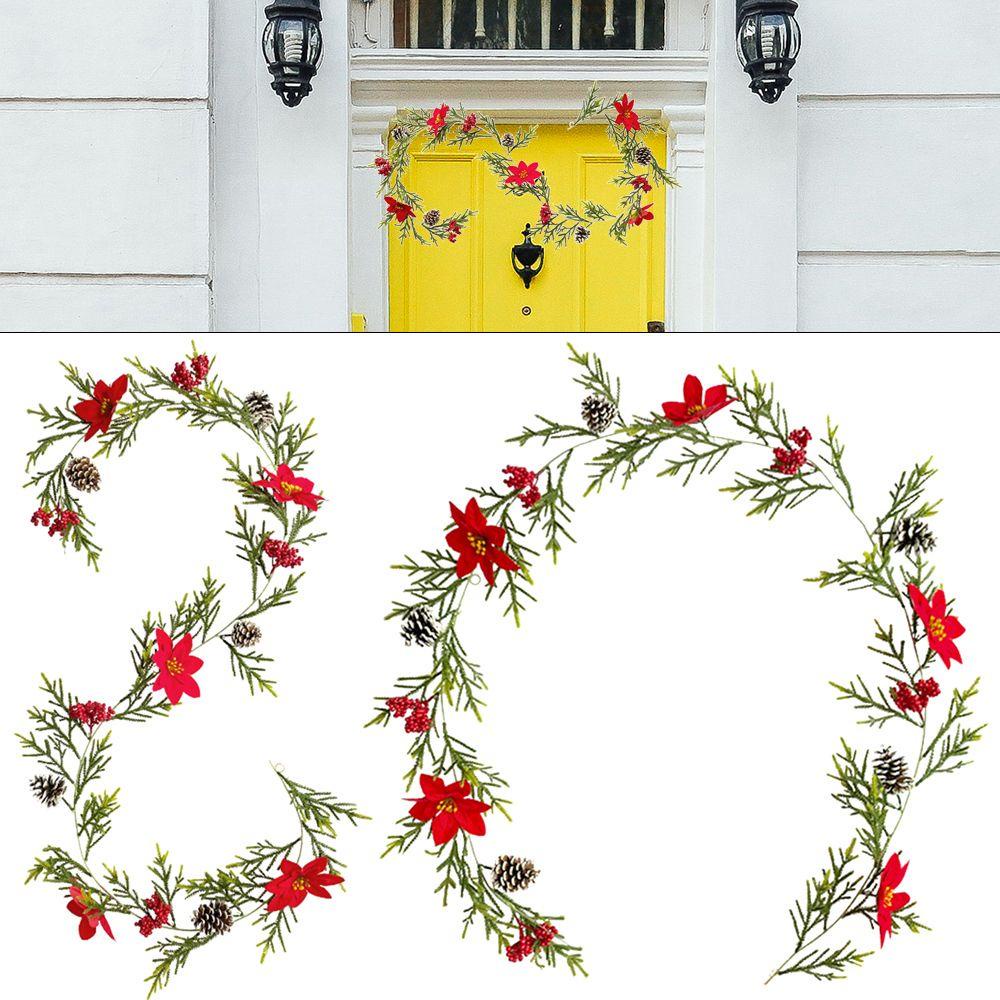 backstreet-ผลไม้สีแดง-diy-วันขอบคุณพระเจ้าตกแต่งพื้นหลังคริสต์มาสพืชตกแต่งงานแต่งงานเถาใบยูคาลิปตัส