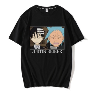 เสื้อยืดแขนสั้น ผ้าฝ้าย พิมพ์ลายอนิเมะ Soul Eater แฟชั่นฤดูร้อน สไตล์ญี่ปุ่น สําหรับผู้ชาย