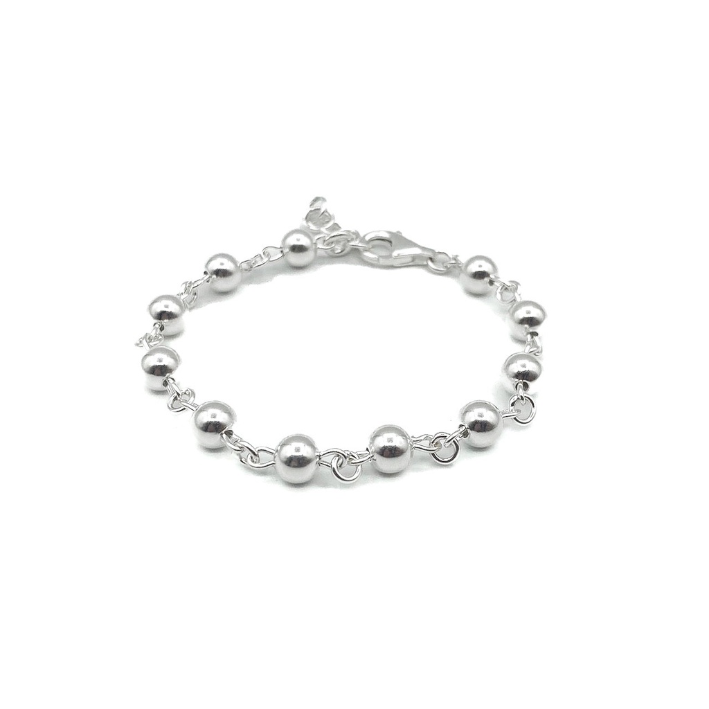 สร้อยข้อมือเงินร้อยเม็ดกลมเกลี้ยง-ข้อมือประคำ-เงินแท้-925-dsp-925-sterling-silver-beads-chain-bracelets-csp0090