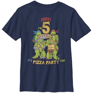 100%cotton เสื้อ ยืด ผ้า มัด ย้อม Teenage Mutant Ninja Turtles 5th Birthday Pizza Party T-Shirt men เสื้อ ยืด ผู้ชาย คอก