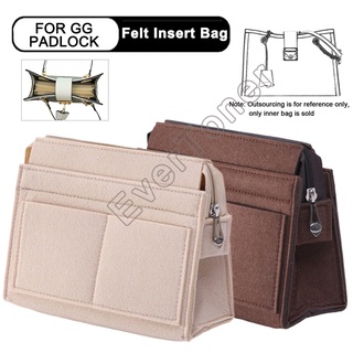 Evertoner กระเป๋าเครื่องสําอาง ผ้าสักหลาด แบบพกพา สําหรับ GG Padlock Tote