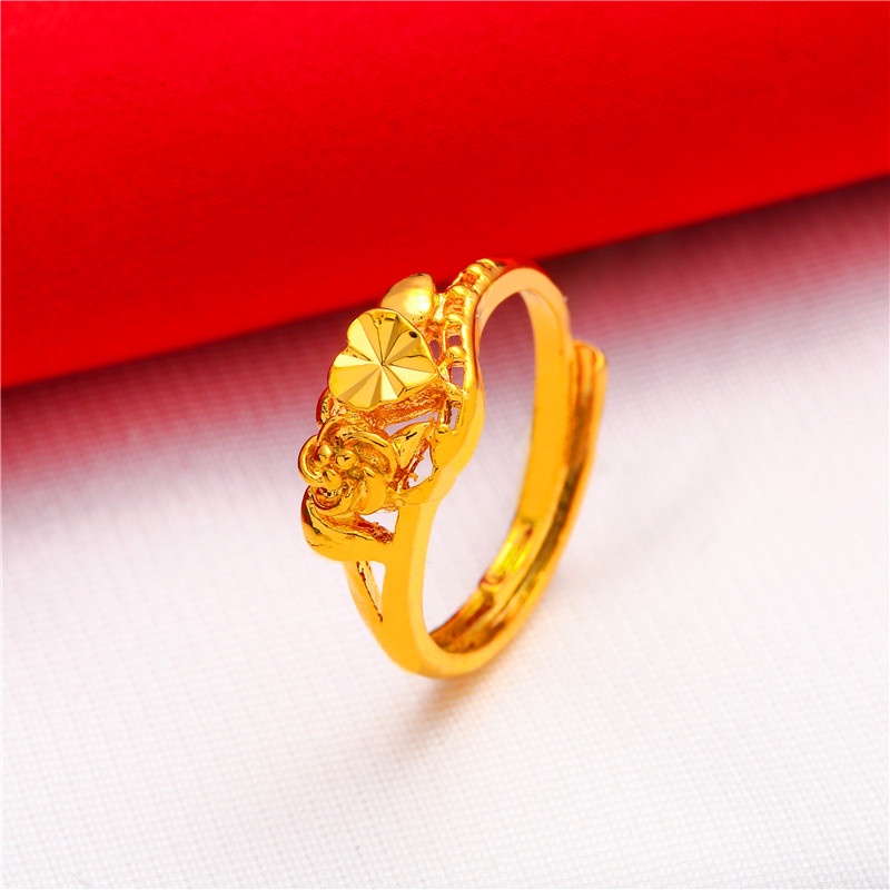 ภาพสินค้าแหวนชุบทอง 24K ชุบทอง รูปดอกกุหลาบ สามารถปรับได้ แฟชั่นเรียบง่าย สําหรับผู้หญิง จากร้าน youyushipin1.th บน Shopee ภาพที่ 8